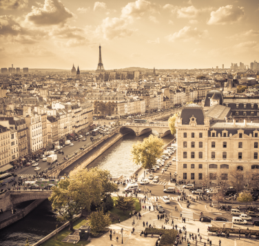 Vintage Paris skyline